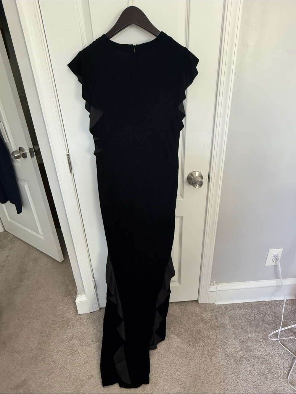 Zara Black Long Sleeve Ruffle Jumpsuit - Picture 6 of 6